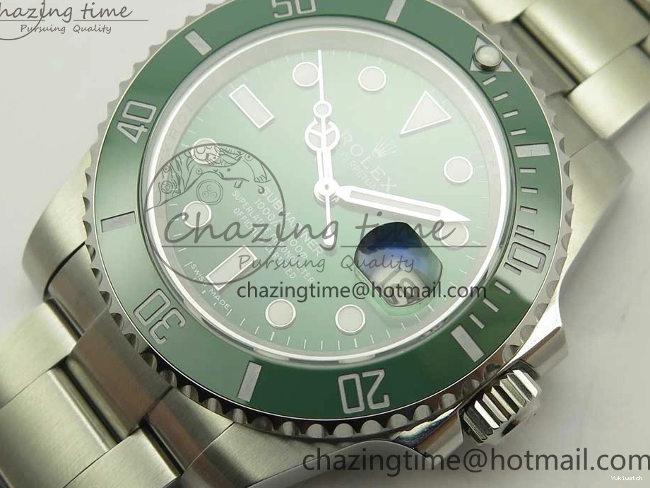Best Green SA3135 904L on Ceramic V9F 116610 1:1 SS LV Edition Bracelet Submariner 0511
